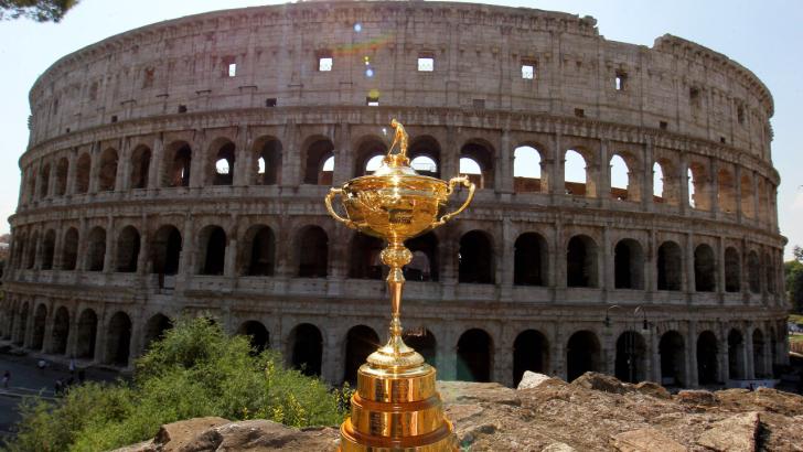 The Ryder Cup trophy on display in Rome